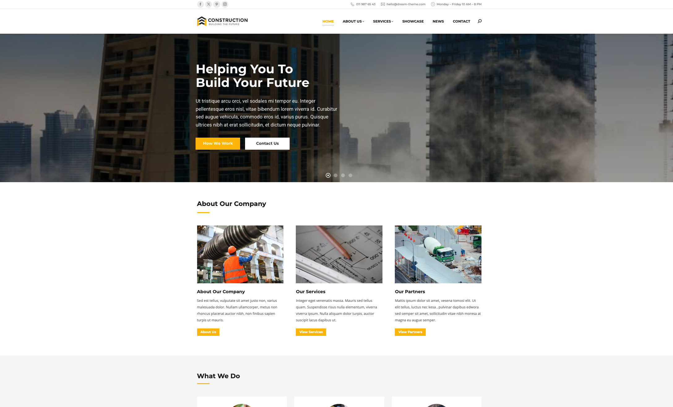 Startseite mit Hero-Banner und Leistungsübersicht einer professionellen Handwerker-Website – Webdesign Beispiel