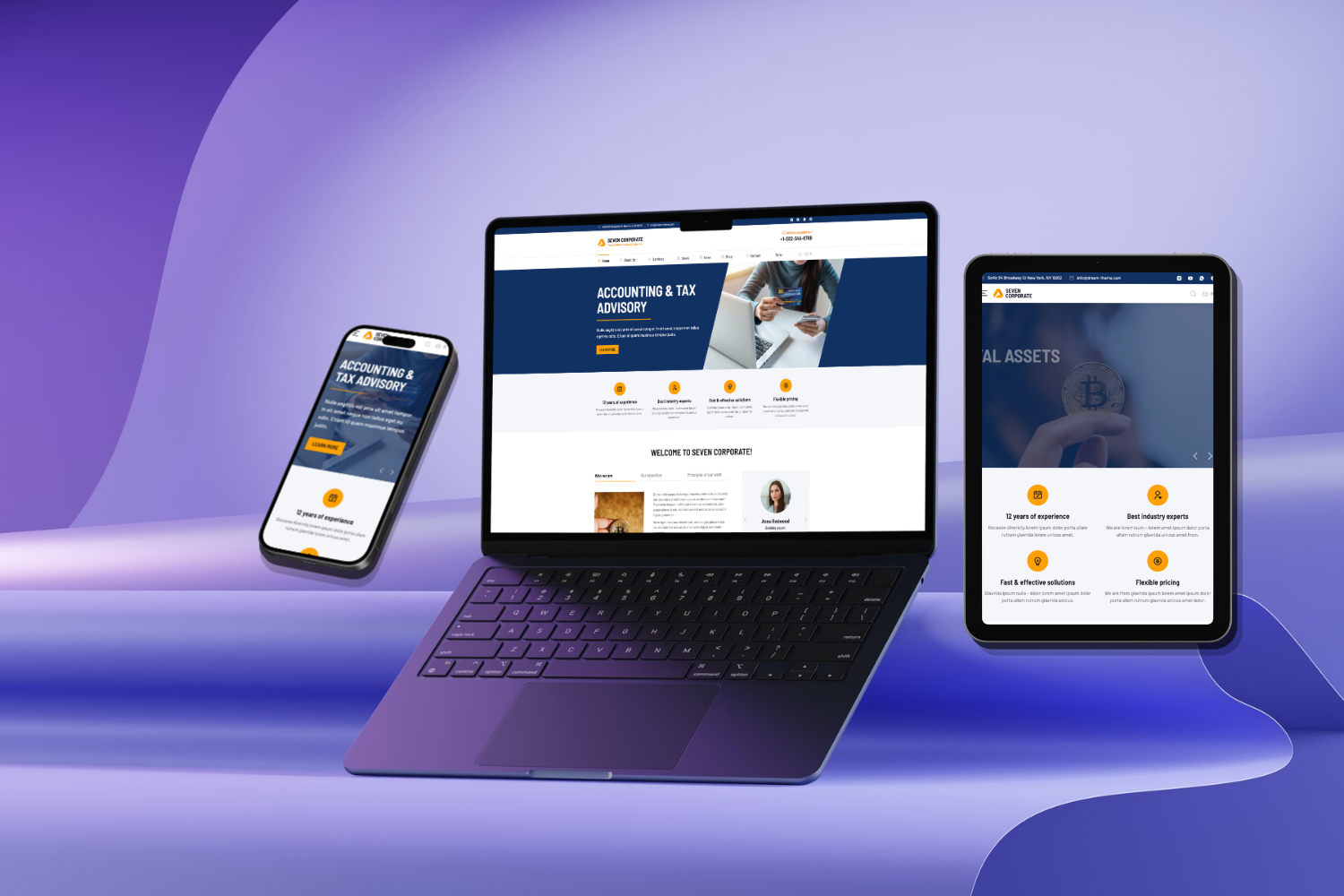 Responsives Webdesign für Steuerberater und Finanzdienstleister auf Laptop, Tablet und Smartphone – oriqen Paderborn