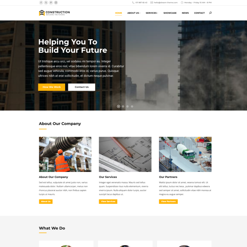 Startseite mit Hero-Banner und Leistungsübersicht einer professionellen Handwerker-Website – Webdesign Beispiel