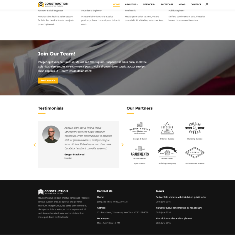 Team-Sektion und Recruiting-Banner einer professionellen Unternehmenswebsite – Webdesign Beispiel