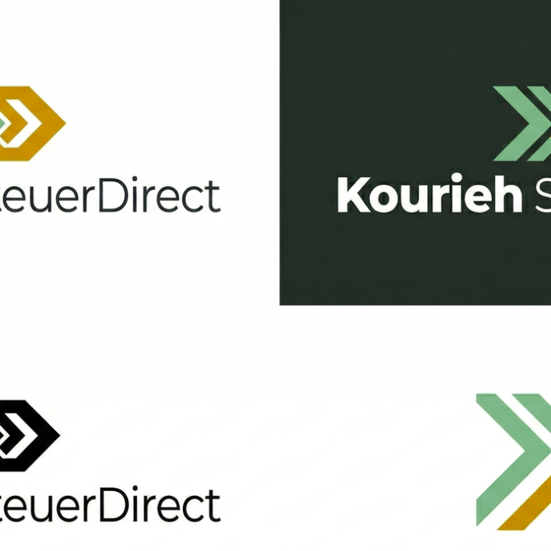 Logo-Varianten Kourieh SteuerDirect – Corporate Design Steuerberatung Bielefeld OWL